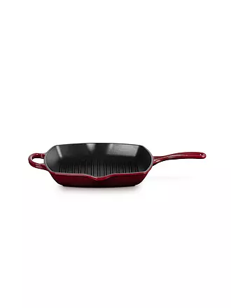 LE CREUSET | Grillpfanne quadratisch 26x26cm "Signature" (Ofenrot) | dunkelrot